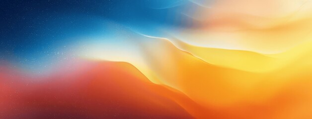 Vibrant Abstract Gradient Background with Blue Orange Yellow Colors and Grainy Texture