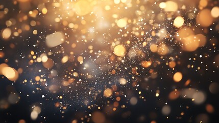 Obraz premium A mesmerizing background of shimmering golden particles creating a festive and enchanting atmosphere.