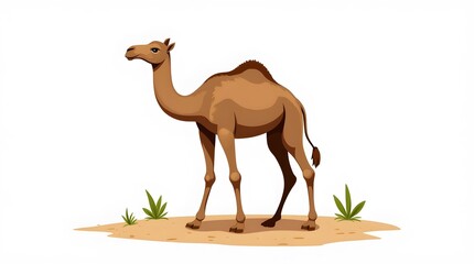 Isolated Camel on White Background
