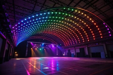 Colorful lights pulse and throb like the rhythmic beat of an invisible drum, rhythm, tempo, energy