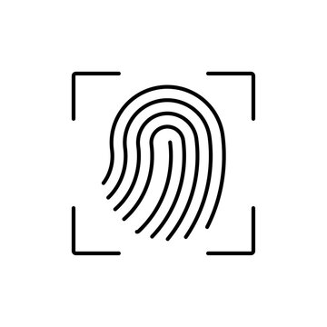 recommend clip art: Fingerprint Icon Single Thin line vector art set