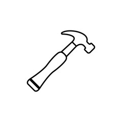 Hammer Icon Single Thin line vector art set