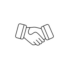 Handshake Icon Single Thin line vector art set