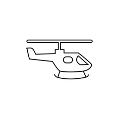 Helicopter Icon Single Thin line vector art set