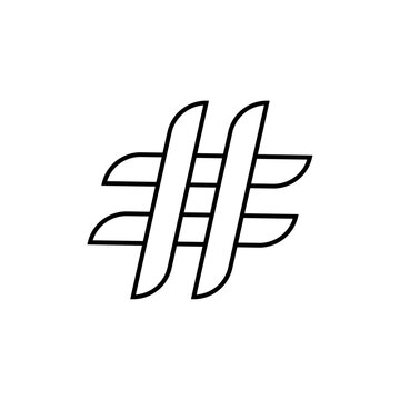 recommend clip art: Hashtag Icon Single Thin line vector art set