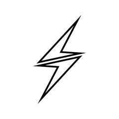 Lightning Icon Single Thin line vector art set