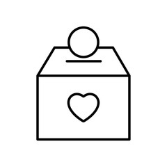 Money Donation Icon Single Thin line vector art set
