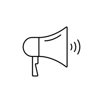 recommend clip art: Megaphone Icon Single Thin line vector art set