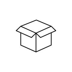 Open Box Icon Single Thin line vector art set