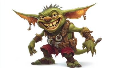 Fototapeta premium playful cartoon goblin character