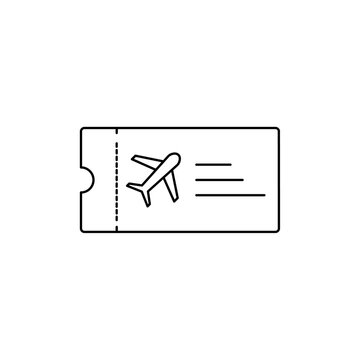 recommend clip art: Plane Ticket Icon Single Thin line vector art set