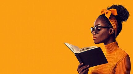 A student immerses themselves in a book surrounded by vivid colors and inspirational atmosphere