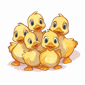 recommend clip art: Adorable Duckling Chicks Illustration on White Background