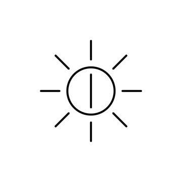 Brightness Icon Single Thin line vector art set