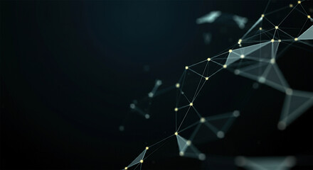 Template for science and technology presentation. Plexus style background.