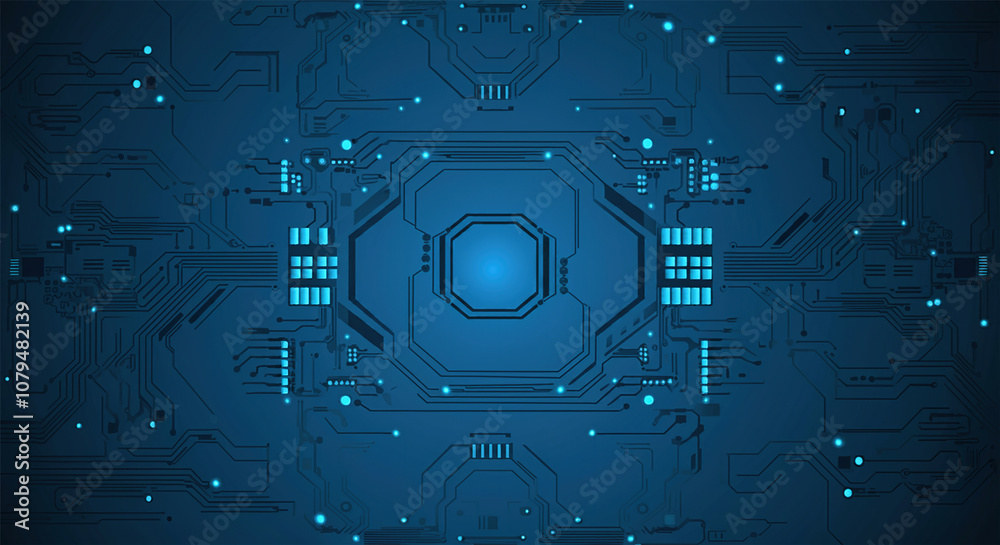 Poster modern technology circuit board texture background design. quantum computer technologies concepts, l