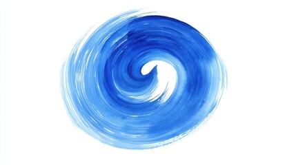 Blue watercolor swirl design, white isolate background.