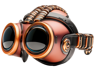 Futuristic Steampunk Goggles with Copper Accents