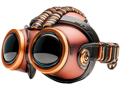 Futuristic Steampunk Goggles with Copper Accents