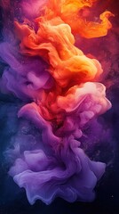 Abstract swirling colors in vibrant hues of orange, purple, and pink.
