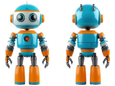 Colorful Retro Robot Character Model