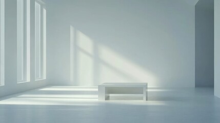 Fototapeta premium Abstract white surface with soft gradient lighting, minimal shadows, very refined look