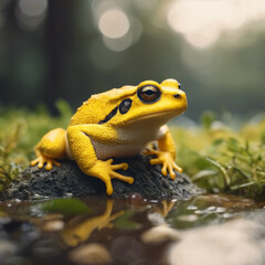 Naklejka premium Yellow Frog Closeup