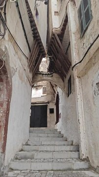 a walk through the narrow streets of the casbah of Algiers. Algeria