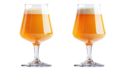 Beer glasses on white transparent background

