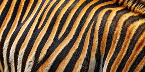 Close-up of Zebra Stripes Black, Orange, and White Fur Pattern, zebra, stripes