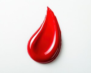 Obraz premium Red paint drop on a white isolated background for creative design.
