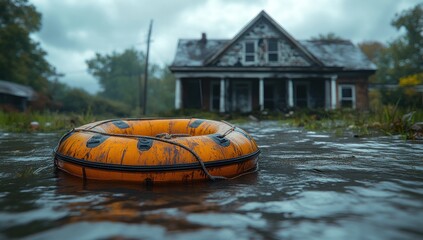 Flooded House with Life Ring
