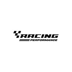Modern Racing flag Logo Design. simple design race flag logo template	

