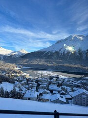 snow covered mountains