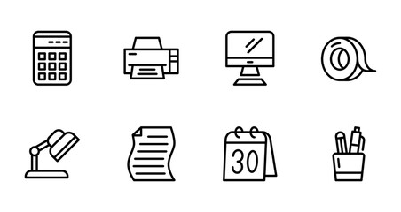 Office Supplies icon. Outline Style. Vector format file