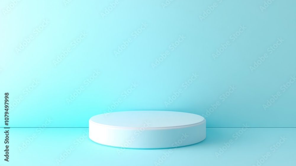 Poster Round product stand display mockup in 3D render