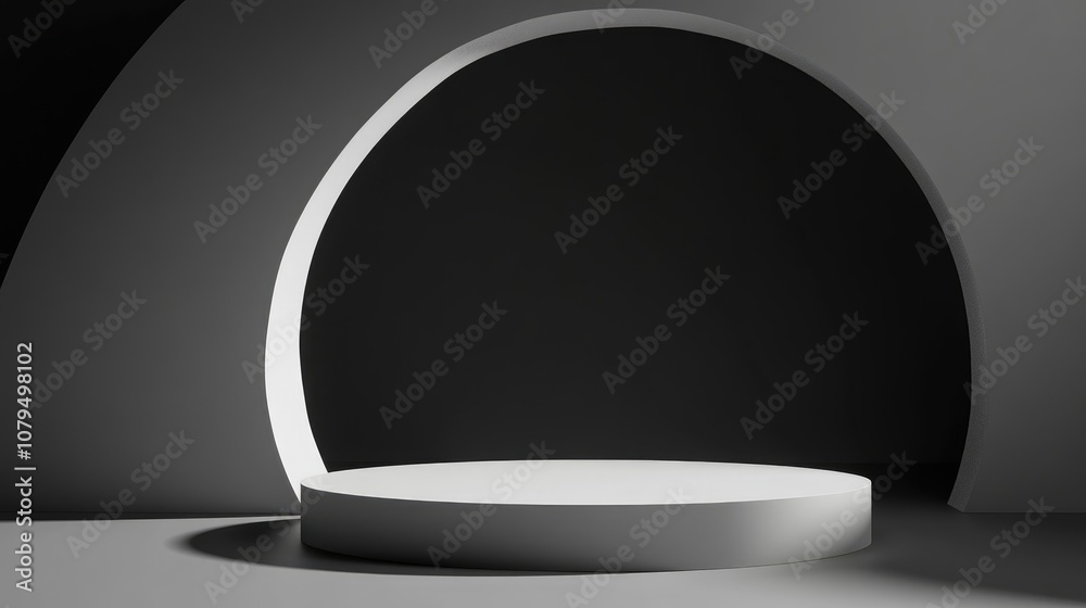 Aufkleber 3d rendering of a mockup podium designed for product presentation featuring an abstract minimal conc