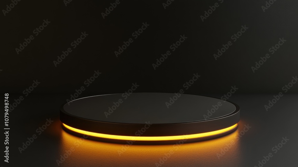 Aufkleber Display pedestal design platform illuminated blank product stand 3D rendering