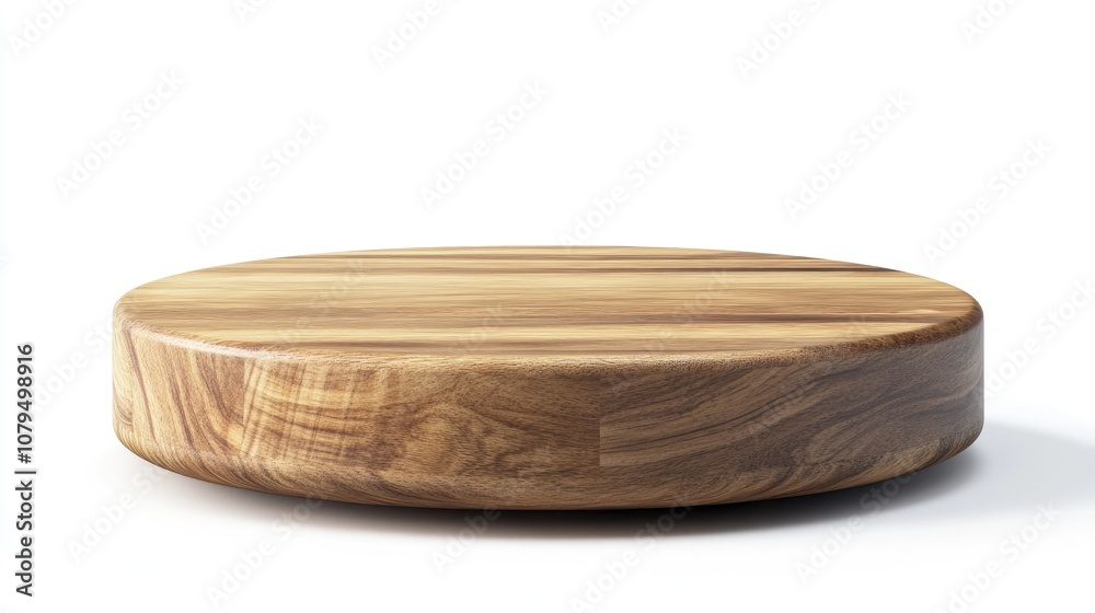 Poster wooden display podium on a white background 3d rendering