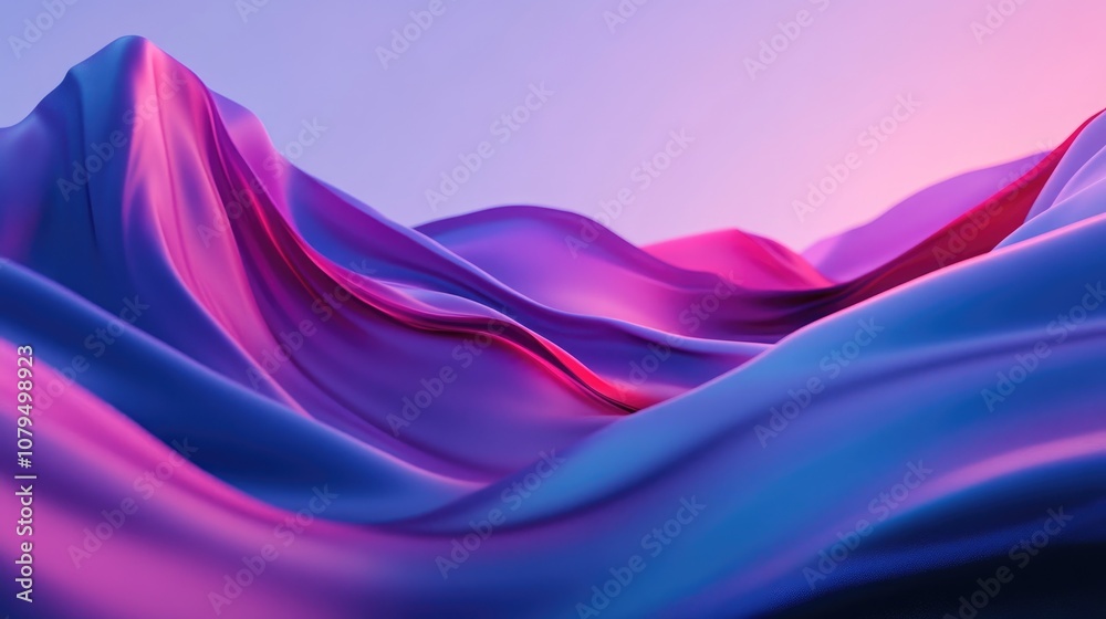 Poster 3D rendering of a purple and blue abstract minimal background Scene suitable for advertising technology display beauty fashion commerce or metaverse themes Sci Fi illustration ideal for product sh
