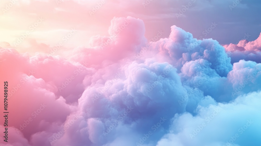Aufkleber minimalist background featuring smoke and clouds 3d illustration and rendering