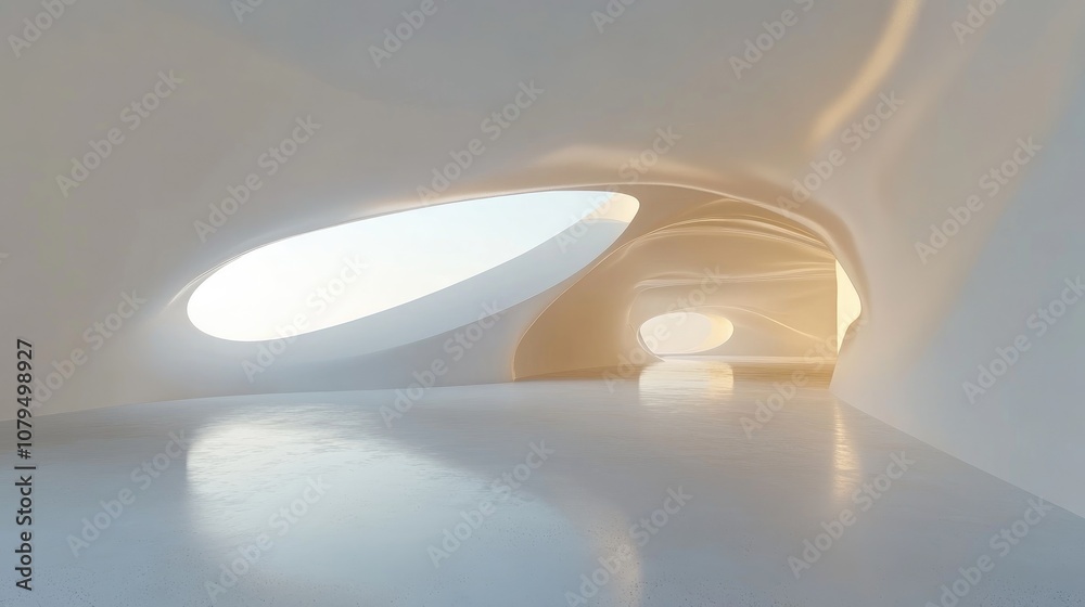 Leinwandbilder abstract background of contemporary architecture featuring an empty open interior space 3d rendering