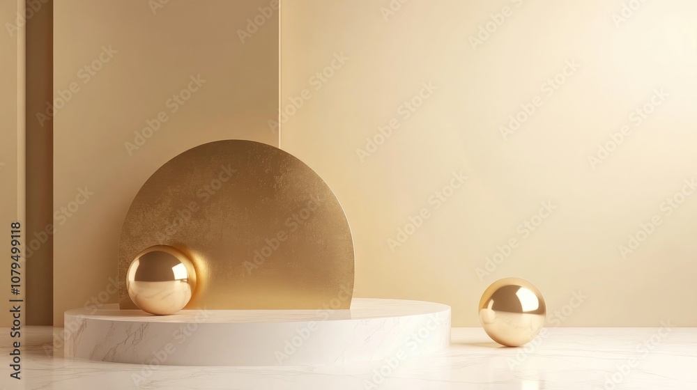 Aufkleber elegant minimalistic geometric background 3d illustration 3d rendering
