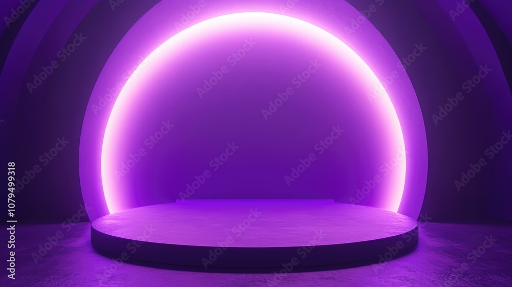 Aufkleber minimal purple podium for product showcase background 3d rendering