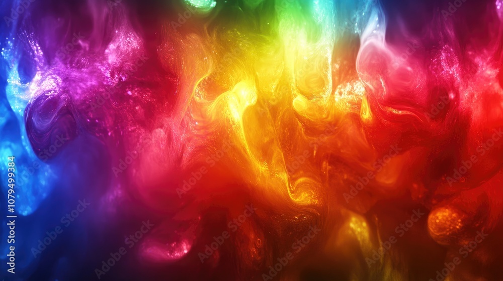 Aufkleber vibrant spectrum of colors illuminated with light