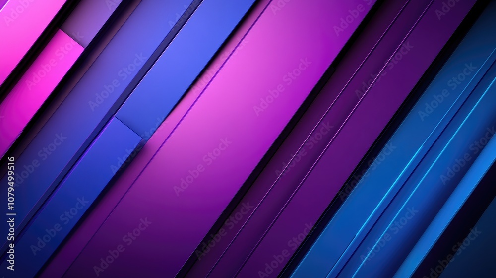 Poster 3d rendering of an abstract geometric background in purple and blue suitable for advertising technol