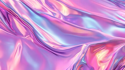 Obraz premium Trendy abstract holographic background featuring vibrant shades of pink violet and mint