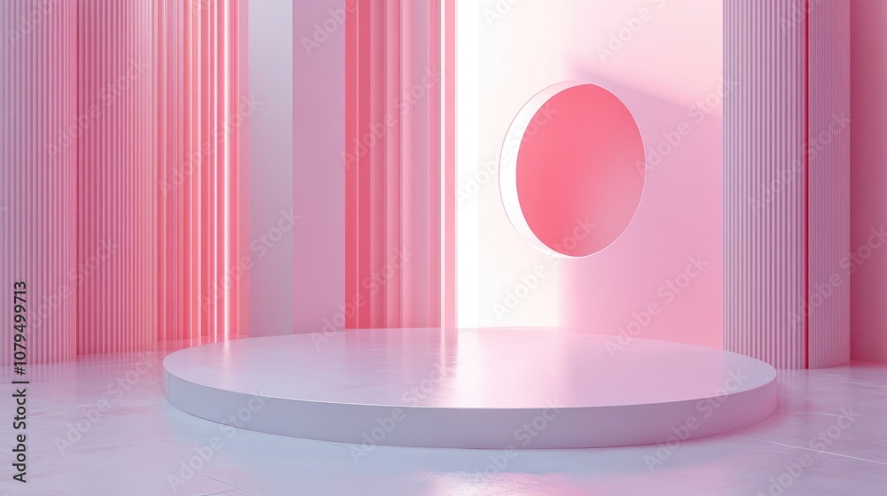 Leinwandbilder sleek geometric background in a minimalistic style 3d illustration and rendering
