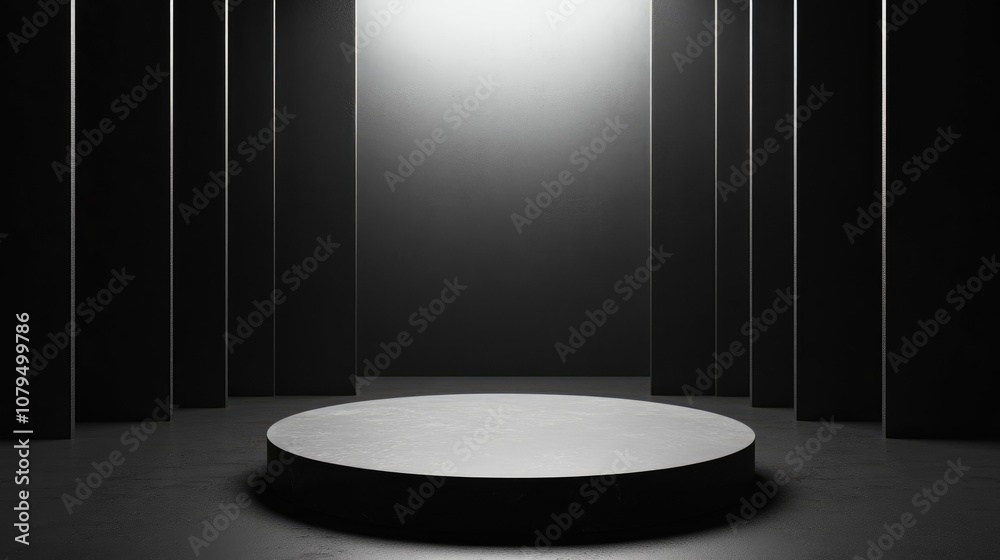Leinwandbilder minimalist abstract background featuring a pedestal created through 3d illustration and rendering
