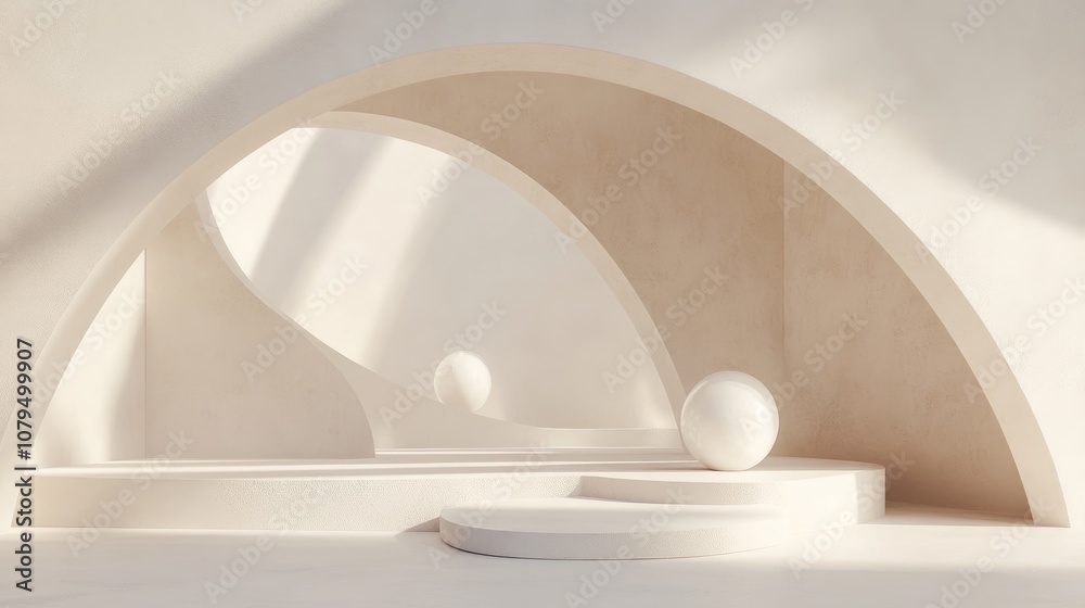 Poster Stylish minimalistic backdrop 3D visualization 3D rendering